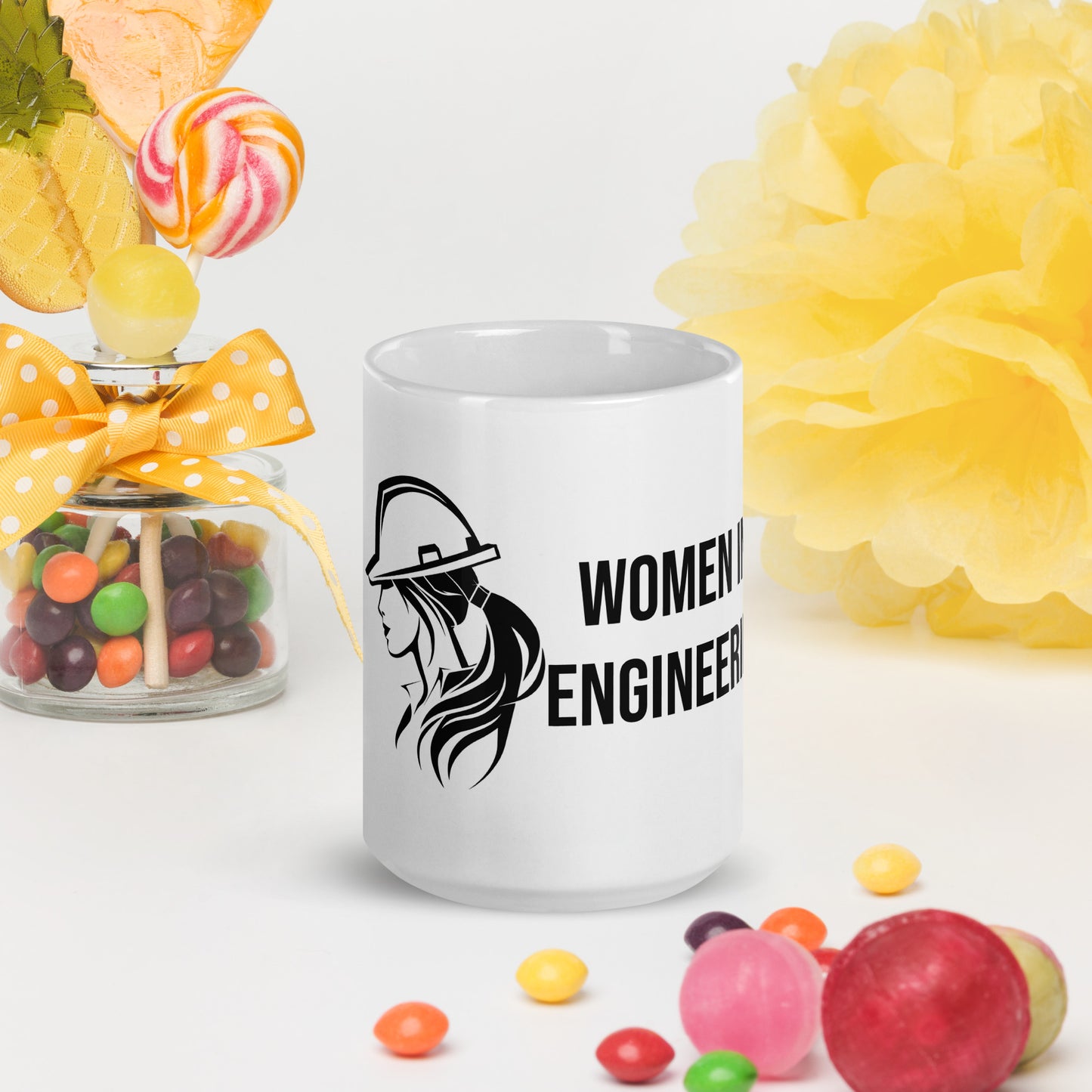 Women in Engineering White Glossy Mug