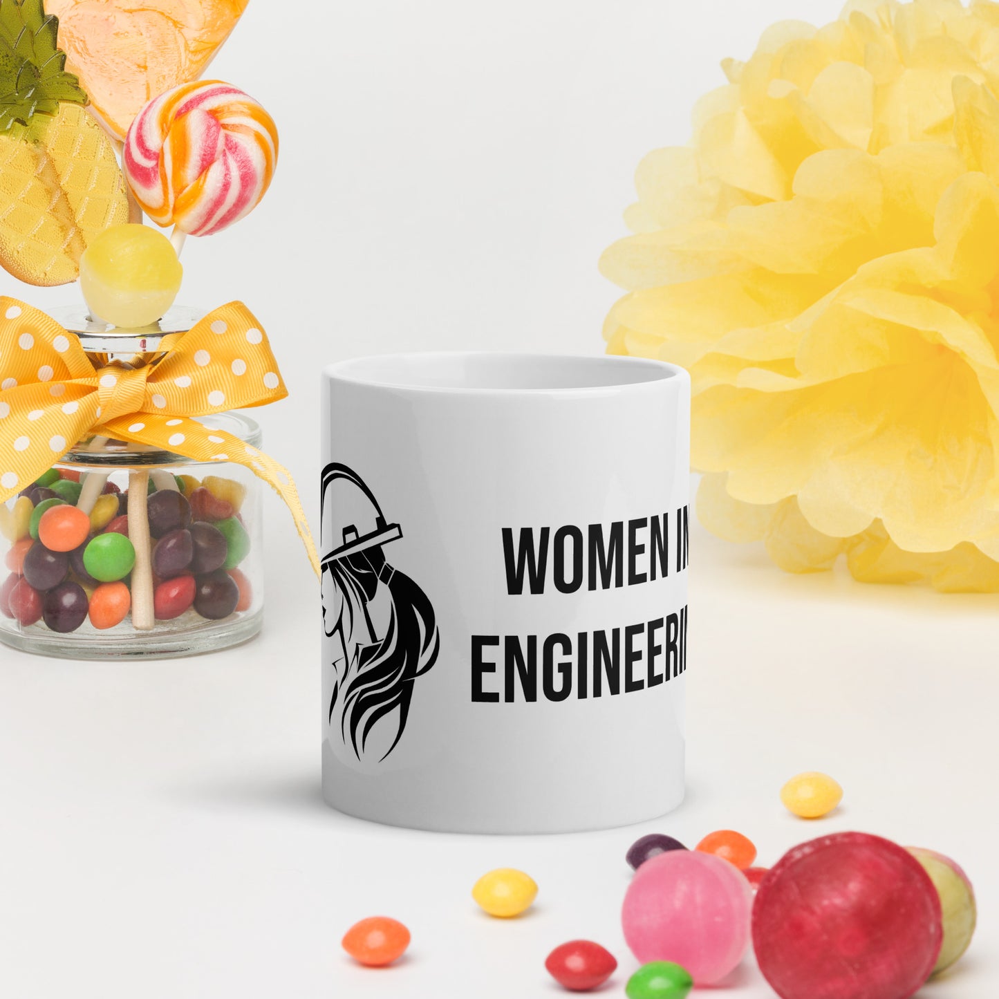 Women in Engineering White Glossy Mug
