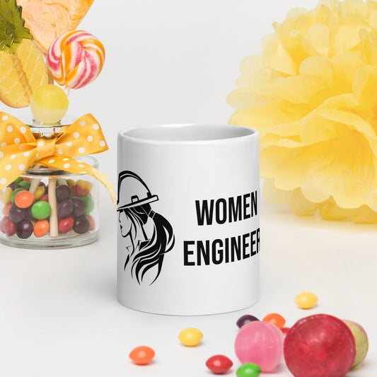 Women in Engineering White Glossy Mug
